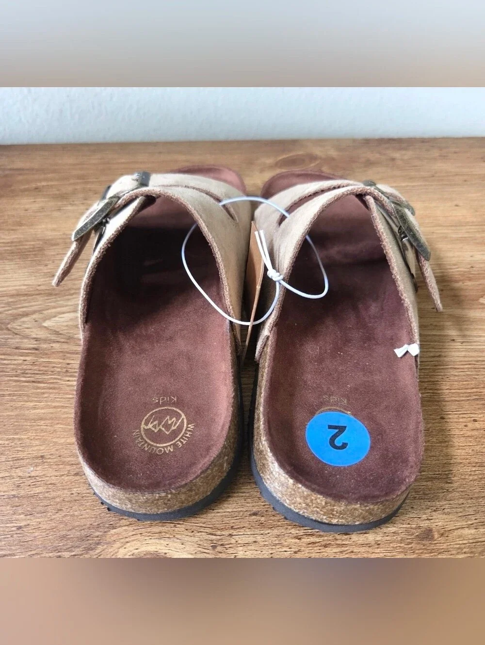 Cliffs by WHITE MOUNTAIN Kids Tan Suede Double-Buckle Sandals